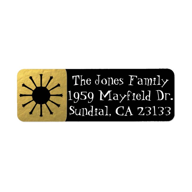 Retro Glamour Gold Rücksendeadressen-Aufkleber (Vorne)