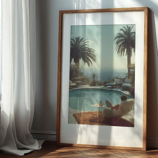 Retro Glamour: Poolside Cocktails Los Angeles Poster (Von Creator hochgeladen)