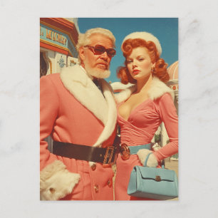Retro-Glamour-Winter-Couleur-Stil Feiertagspostkarte