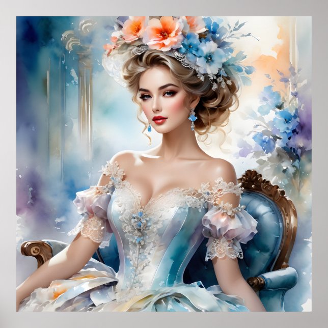 Retro Glamour Woman Poster (Vorne)