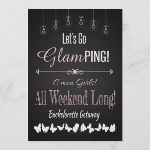 Retro Glamping Bachelorette Einladung