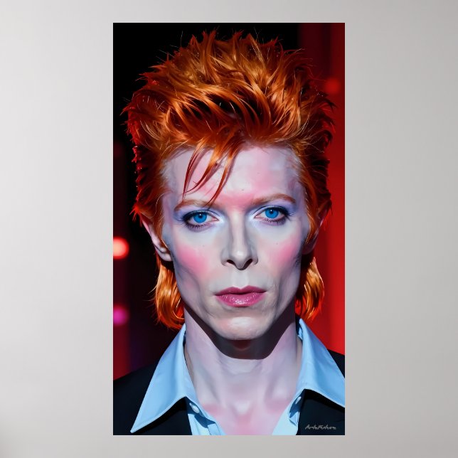 Retro glamportret met vurige look poster (Vorne)