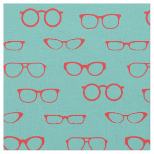 Retro-Gläser Niedlich Optometriker rot und Aquamar Stoff