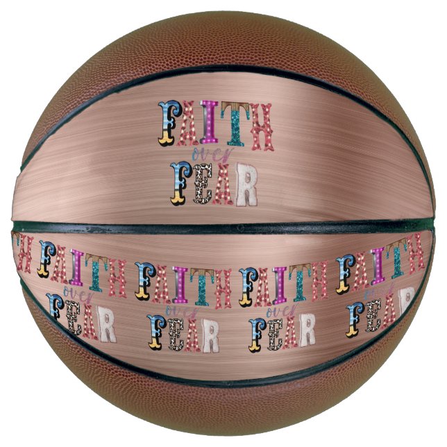 Retro Glaube über Angst Basketball (Vorderseite)