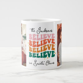 Retro glauben wir an Weihnachten 2 Fotos im Weihna Jumbo-Tasse