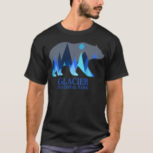 Retro-Gletscher-Grizzlybär Glacier National T-Shirt
