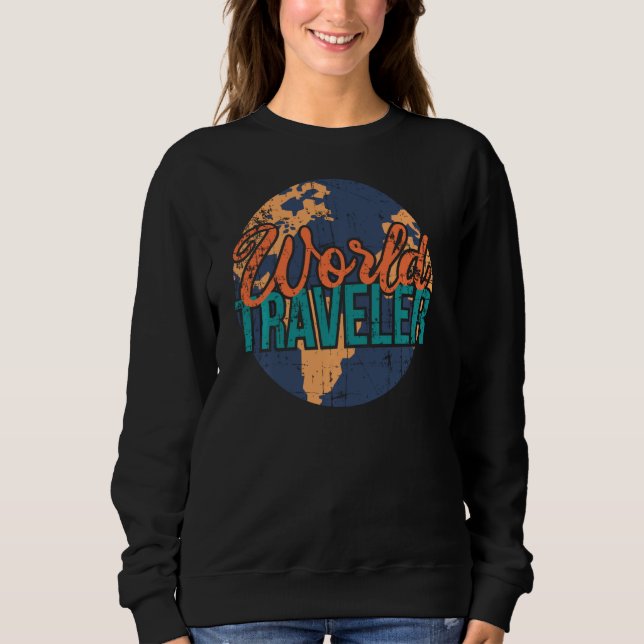 Retro Globe für Vintage Reisende Sweatshirt (Vorderseite)