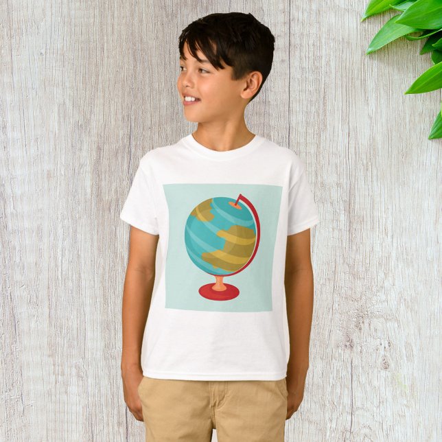 Retro Globe Illustration Vintage Erdkarte T-Shirt (Von Creator hochgeladen)