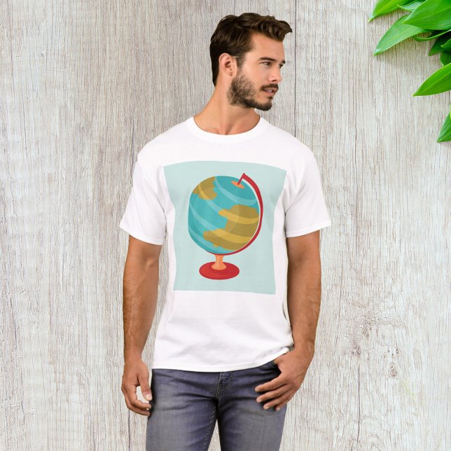 Retro Globe Illustration Vintage Erdkarte T-Shirt (Von Creator hochgeladen)