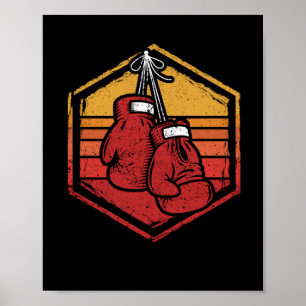 Retro Gloves Boxing Vintag Boxer Shorts Poster