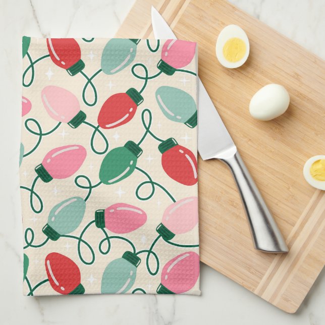 Retro Glow Lights Geschirrtuch (Viertel Falte)