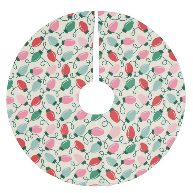 Retro Glow Lights Polyester Weihnachtsbaumdecke (Vorderseite)