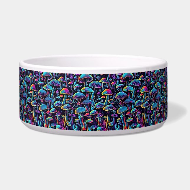 Retro Glow Mushroom Art Bowl - Vibrant & Groovy! Napf (Vorderseite)
