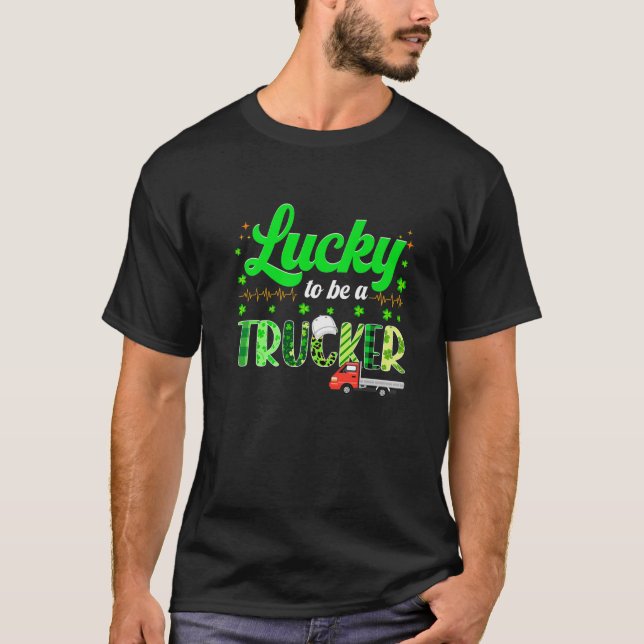 Retro Glück, ein LKW-Kleeblatt Irish Patrick zu se T-Shirt (Vorderseite)