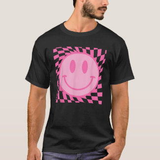 Retro Glückliches Lächeln Gesicht Lächelndes Karom T-Shirt