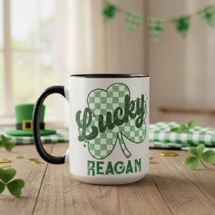 Retro Glücksklee St. Patrick's Day Benutzername Tasse