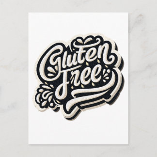 Retro-Glutenfrei-Typografie-Schrift-Grafik Postkarte