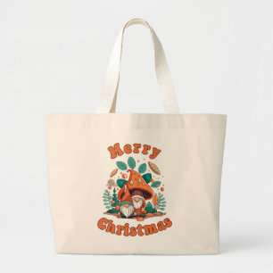 Retro Gnom Weihnachten Jumbo Stoffbeutel