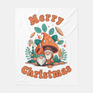 Retro Gnome Christmas Fleecedecke