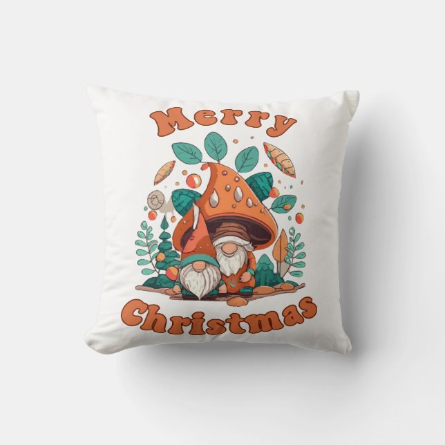 Retro Gnome Christmas Kissen (Vorderseite)