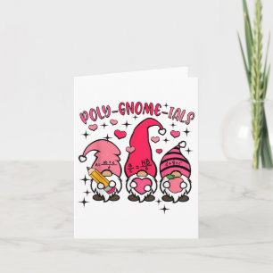 Retro Gnome Math Teacher Valentinstag Poly Gnome Karte