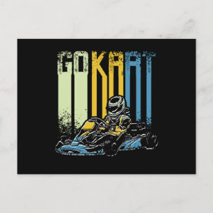 Retro Go Kart Postkarte