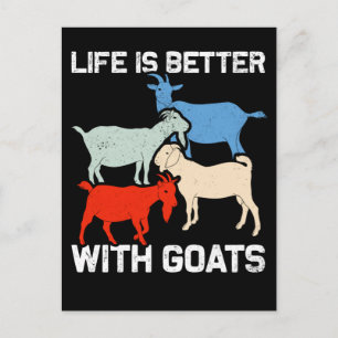 Retro Goats Animal Spaß Ziege Fan Postkarte