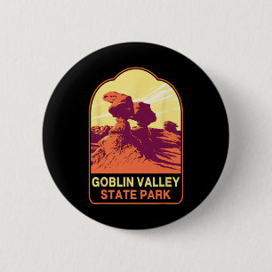 Retro Goblin Valley State Park Wander- und Camping Button