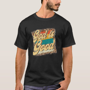 Retro God is good Vintag Christlich Leopard Faith T-Shirt