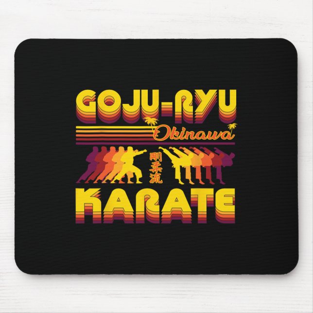Retro Goju-ryu Karate Design Sommeroutfit für Kar Mousepad (Vorne)