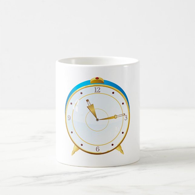 Retro Gold Alarm Uhr mit Blue Trip Timepiece Kaffeetasse (Von Creator hochgeladen)