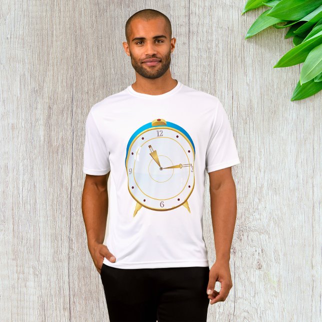 Retro Gold Alarm Uhr mit Blue Trip Timepiece T-Shirt (Von Creator hochgeladen)