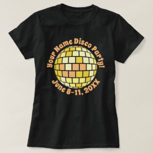Retro Gold Disco Ball PERSONALISIERTER T - Shirt