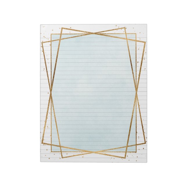 Retro Gold Frames Stationery Texpad Notizblock (Rotiert)
