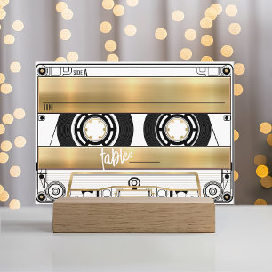 Retro-Gold-Kassette-Hochzeits-Flat-Place-Card Platzkarte