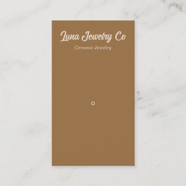 Retro Gold Minimal 1 Button Schmuck Business Card Visitenkarte (Vorderseite)
