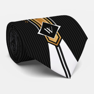 Retro-Gold-, Schwarz- und Weiße Krawatte