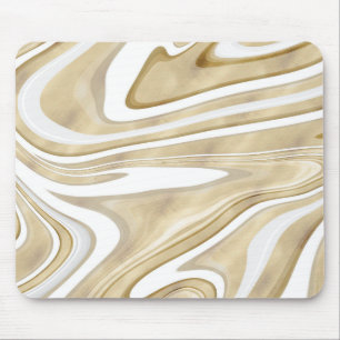 Retro Gold Swirl Liquid Painting Ästhetische Gesta Mousepad