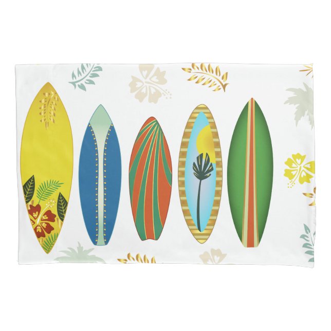 Retro Gold Tropical Coastboards Kissenbezug (Vorderseite)