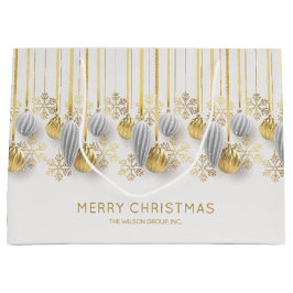 Retro Gold und Silber Weihnachtsschmuck Große Geschenktüte