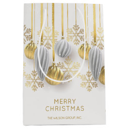 Retro Gold und Silber Weihnachtsschmuck Mittlere Geschenktüte