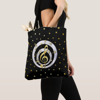 Retro Gold und Silver Effekt Musical Notes