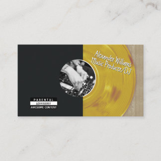 Retro Gold Vinyl-Schallplatten-Musikproduzent DJ Visitenkarte