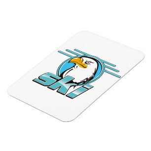 Retro Golden Eagle Ski Logo Magnet