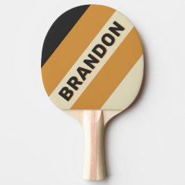 Retro Golden Horizon Bold Streifen mit Namen Tischtennis Schläger