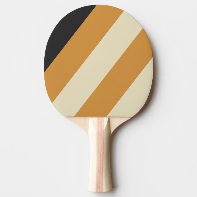 Retro Golden Horizon Bold Stripes Tischtennis Schläger (Vorderseite)