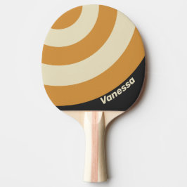 Retro Golden Horizon Circle Stripe with Name Tischtennis Schläger