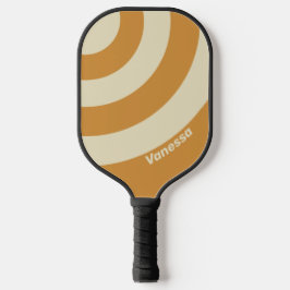 Retro Golden Horizon Three Circle Streifen mit Nam Pickleball Schläger