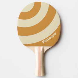 Retro Golden Horizon Three Circle Stripe with Name Tischtennis Schläger