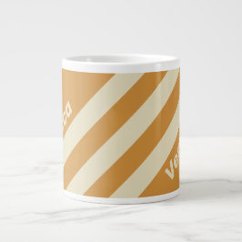 Retro Golden Horizon Three Stripes with Name Jumbo-Tasse